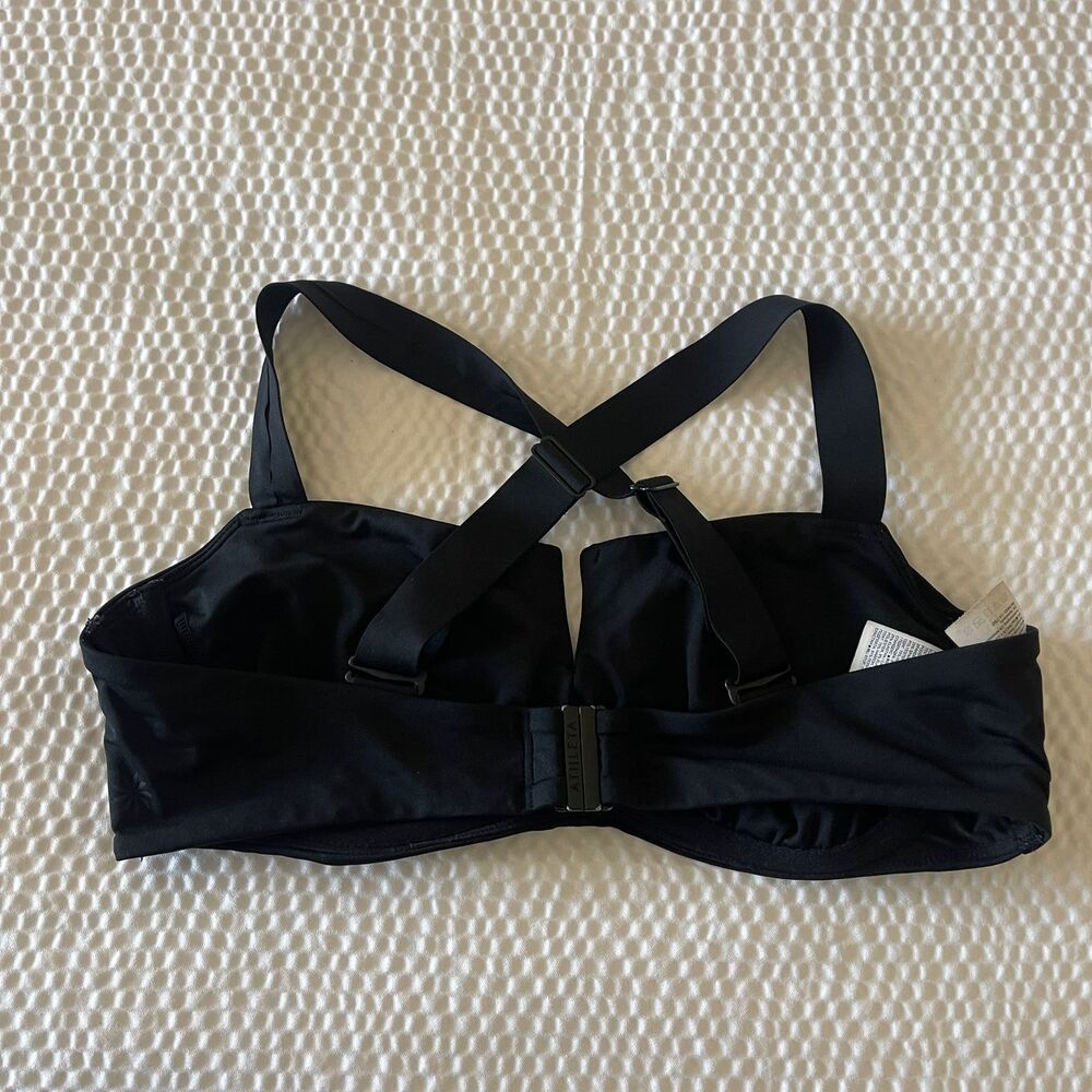 Athleta Square Neck V Bra Cup Bikini Top Black 36B/C Underwire Swimsuit - Picture 4 of 10